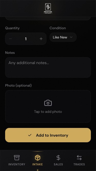 Manual entry form with photo upload section