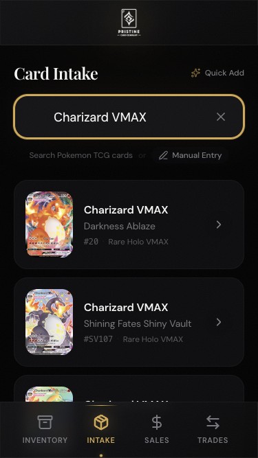 Search results for Charizard VMAX showing VMAX cards